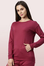Enamor-E901 Burgundy COMFY SWEAT | COTTON TERRY LOUNGE SWEAT