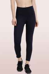 ENAMOR-E040 Navy HUGGED LEGGING | DRY FIT PRINTED LEGGINGS