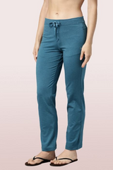ENAMOR-E014 Teal Melange ESSENTIALS COTTON LOUNGE PANTS