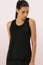 Enamor-E115 Black ACTIVE RACER TANK | SCOOP NECK DRY FIT TANK WITH REFLECTIVE PRINT