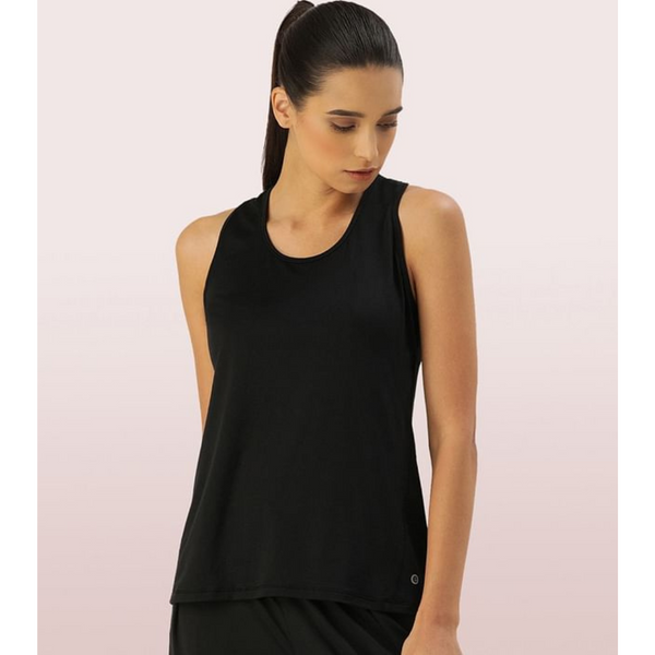 Enamor-E115 ACTIVE RACER TANK | SCOOP NECK DRY FIT TANK WITH REFLECTIVE PRINT