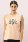 Enamor-E133 Pink Pearl STAY COOL TANK | CREW NECK ANTI-ODOUR STRETCH COTTON MUSCLE TANK WITH GRAPHIC PRINT