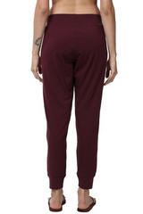 ENAMOR-E066 Dark Plum ESSENTIALS COTTON LOUNGE JOGGER