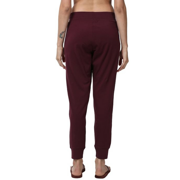 ENAMOR-E066 Dark Plum ESSENTIALS COTTON LOUNGE JOGGER