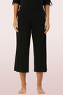 ENAMOR-E064 Black SHOP IN CULOTTE | CROP LENGTH CULOTTE WITH SMART SIDE SLITS