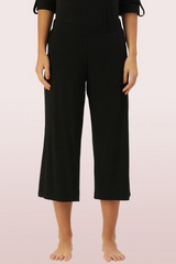 ENAMOR-E064 Black SHOP IN CULOTTE | CROP LENGTH CULOTTE WITH SMART SIDE SLITS