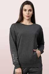 Enamor-E901 Charcoal Melan COMFY SWEAT | COTTON TERRY LOUNGE SWEAT