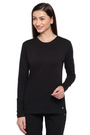 ENAMOR-E057 Black ESSENTIALS COTTON LONG SLEEVE CREW TEE