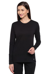 ENAMOR-E057 Black ESSENTIALS COTTON LONG SLEEVE CREW TEE