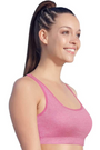 Enamor-SB10 Meida Pink Low Impact Sports Bra Racer Back, Padded & Wirefree