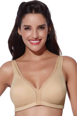 Enamor-F024 Paleskin Plush Comfort Full Support Bra - Non-Padded Wirefree High Coverage
