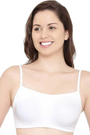 Enamor-A022 White Basic Cotton Cami With Detachable Straps Bra Non-Padded Wirefree High Coverage