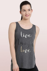 ENAMOR-E041 Medium Grey Melange ATHLEISURE SWING TANK TOP