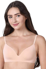 Enamor-F084 Peach Salmon Seamless Ultra Smoothening With Invisible Edges T-Shirt Bra