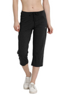 ENAMOR-E018 Charcoal Melange ESSENTIALS STRETCH COTTON LOUNGE CAPRI FOR WOMEN SLIM FIT
