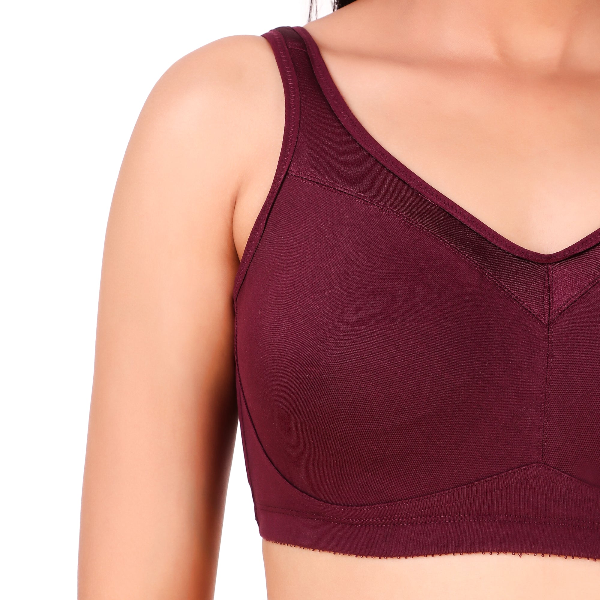 Enamor Women's Smooth Super Lift Classic Full Support Brassiere (model: A112,  Color: Grapewine, Material: Cotton)