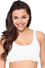 Enamor-SB06 White Low Impact Cotton Sports Bra Non-Padded & Wirefree