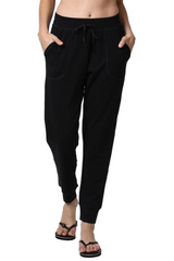 ENAMOR-E066 Black ESSENTIALS COTTON LOUNGE JOGGER