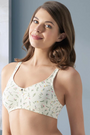 AMANTE BRA78501 Magic Shaper Non Padded Non Wired Support Minimizer Pearled Ivory Print Bra