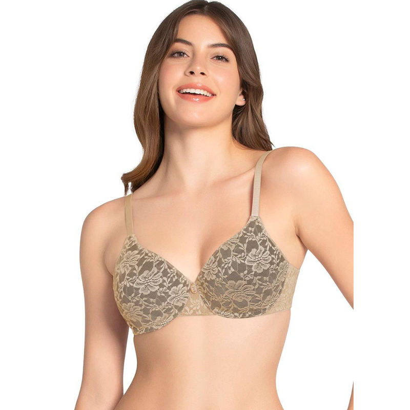 AMANTE BRA82701 Lace Dream Padded Wired Lace Sesame Black Bra