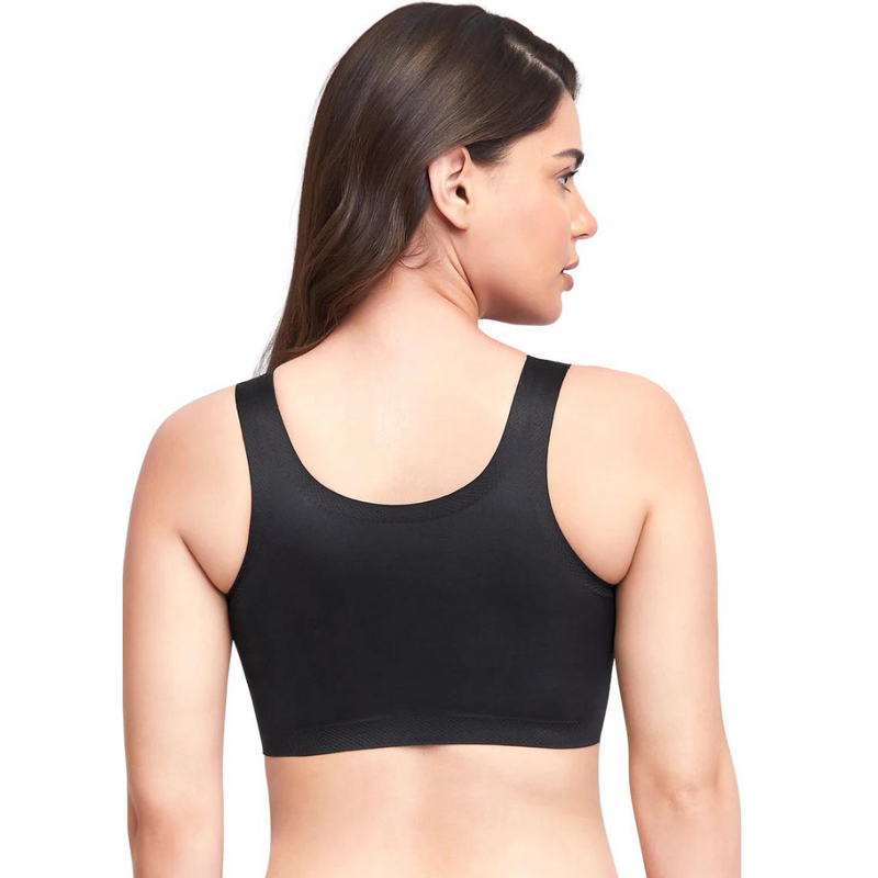 Black AMANTE BRA83501 Skins Support Scoop Neck Bra
