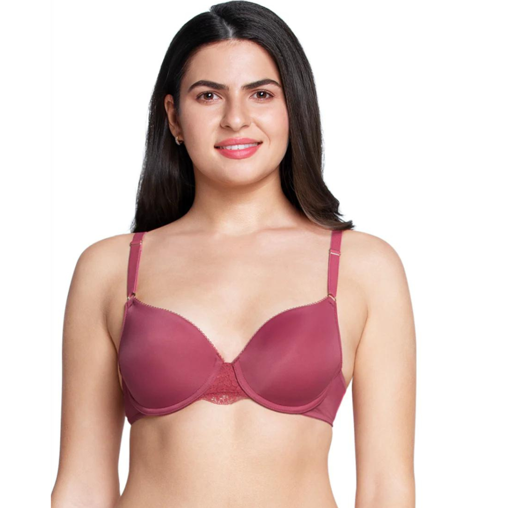 Strappy Bliss Solid Padded wired Lace Bra - Graystone