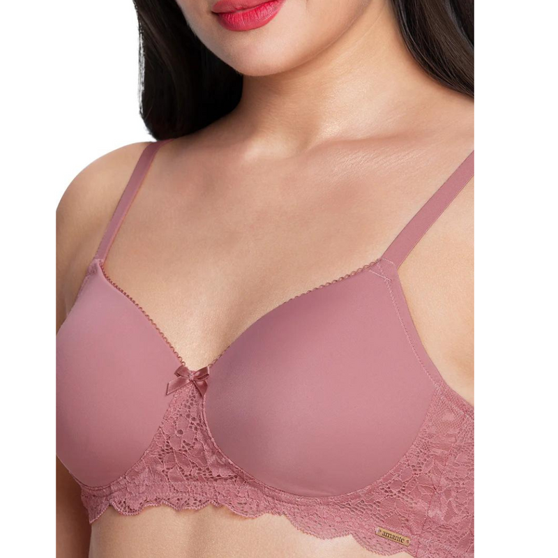 AMANTE BRA87701 Lace Elegance Solid Padded Non-Wired Bra
