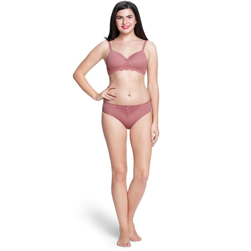 AMANTE BRA87701 Lace Elegance Solid Padded Non-Wired Bra