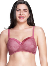 Malaga AMANTE BRA87901 Satin Touch Padded Non-Wired Lace Bra