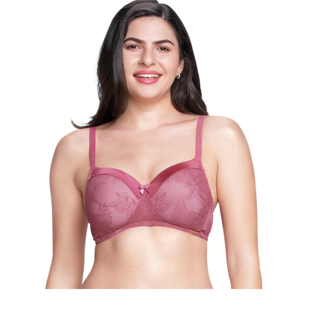 Malaga AMANTE BRA87901 Satin Touch Padded Non-Wired Lace Bra