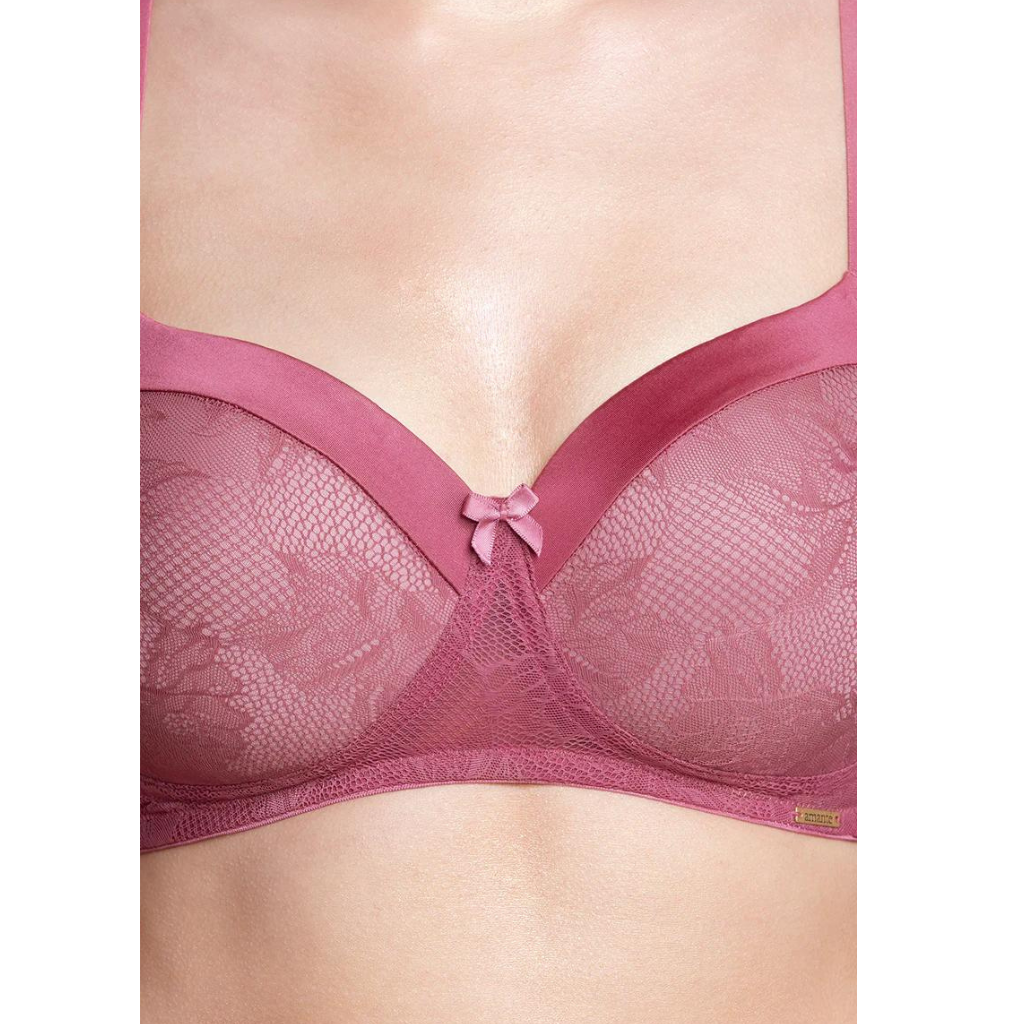 Malaga AMANTE BRA87901 Satin Touch Padded Non-Wired Lace Bra