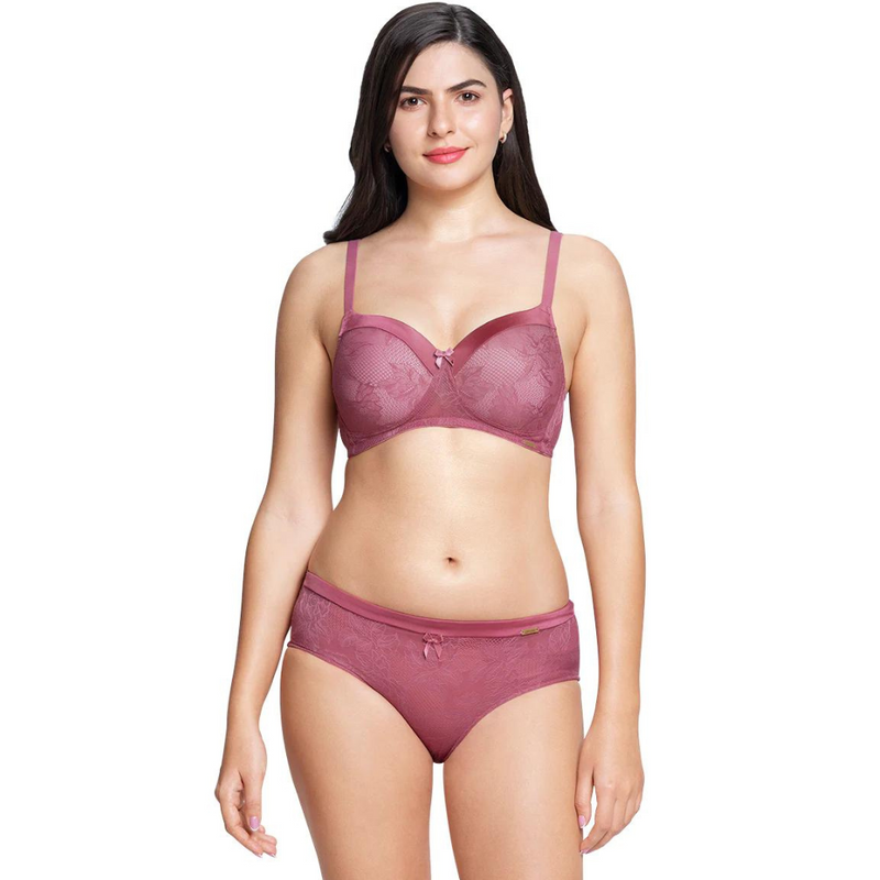 Malaga AMANTE BRA87901 Satin Touch Padded Non-Wired Lace Bra