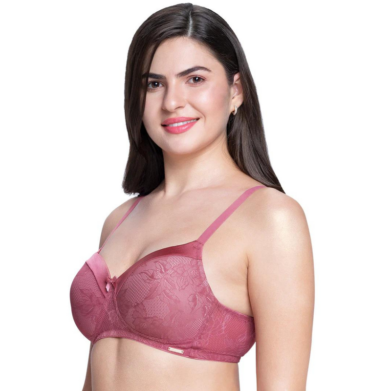 Malaga AMANTE BRA87901 Satin Touch Padded Non-Wired Lace Bra