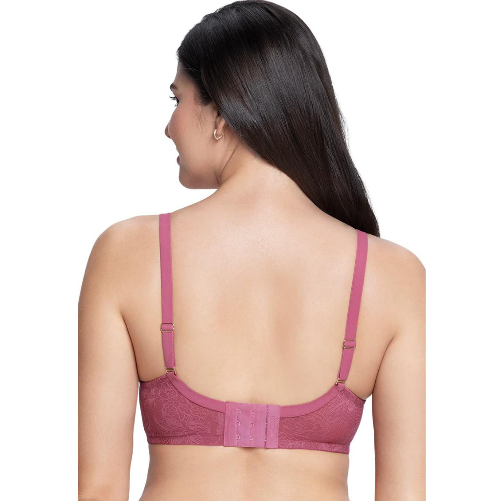 AMANTE BRA87901 Satin Touch Padded Non-Wired Lace Bra