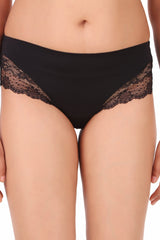 TRIUMPH-756I289 Women Hipster White Panty -BLACK
