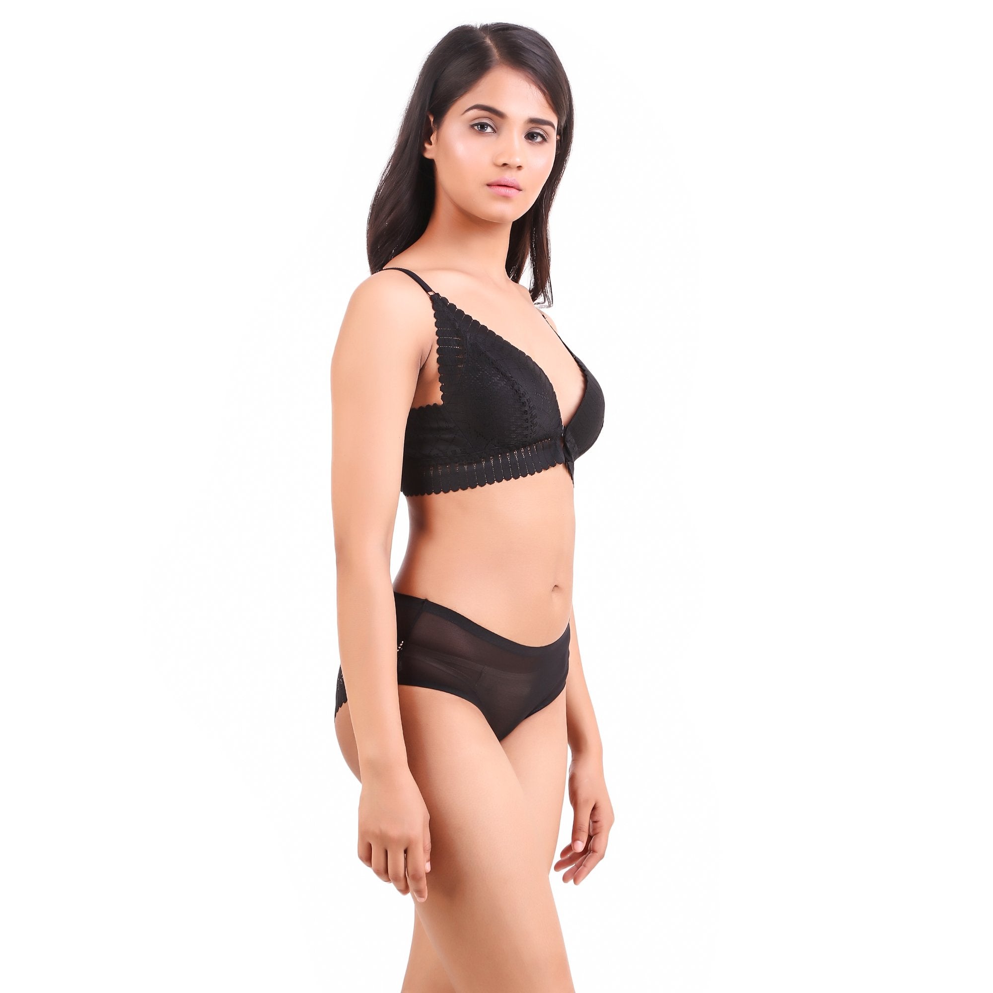 AXTZH-XBRA033 Soft cup non wired bra with boy short panty set