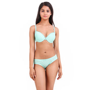 AXTZH-XBRA031 Green Light push up bra & bikini cut panty set