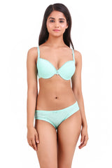 AXTZH-XBRA031 Green Light push up bra & bikini cut panty set