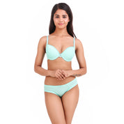AXTZH-XBRA031 Green Light push up bra & bikini cut panty set