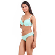 AXTZH-XBRA031 Green Light push up bra & bikini cut panty set