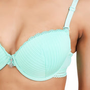 AXTZH-XBRA031 Green Light push up bra & bikini cut panty set