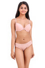AXTZH-XBRA031 Peach Light push up bra & bikini cut panty set