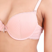 AXTZH-XBRA031 Peach Light push up bra & bikini cut panty set