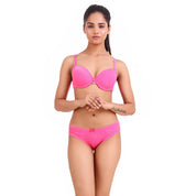 AXTZH-XBRA031 Pink Light push up bra & bikini cut panty set