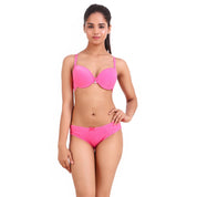 AXTZH-XBRA031 Pink Light push up bra & bikini cut panty set
