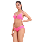 AXTZH-XBRA031 Pink Light push up bra & bikini cut panty set