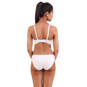 AXTZH-XBRA031 White Light push up bra & bikini cut panty set