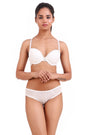 AXTZH-XBRA031 White Light push up bra & bikini cut panty set