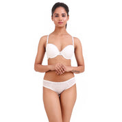 AXTZH-XBRA031 White Light push up bra & bikini cut panty set