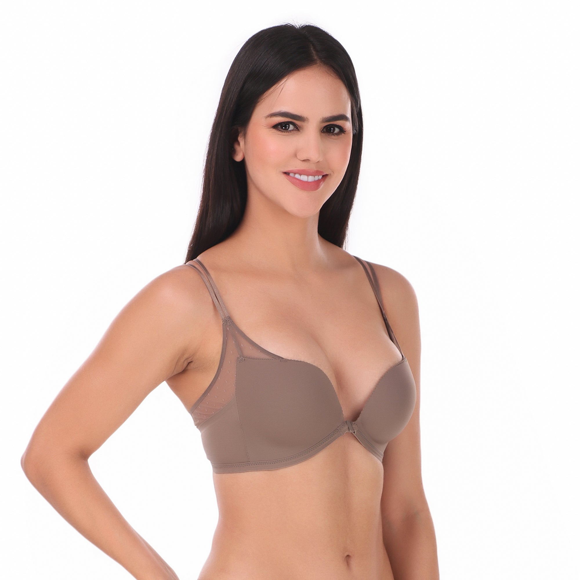 AXTZH-XBRADK6318 Tortilla Padded Front Open Plunge Bra